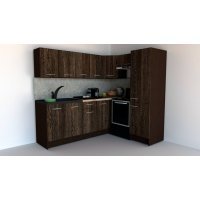 Bucatarie de Colt GENA NEW 6 DR. 170-220, Fara Corp de Cuptor, Wenge / Decor 7648